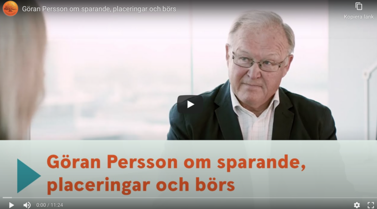 Swedbank – Göran Persson om sparande, placeringar och börs